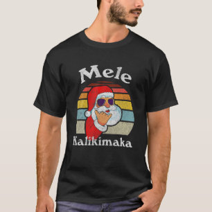 T-shirt Mele Kalikimaka Retro Noël Père Noël Shaka Hawa
