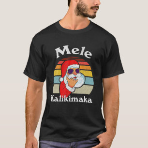 T-shirt Mele Kalikimaka Rétro Noël Santa Shaka Hawaï