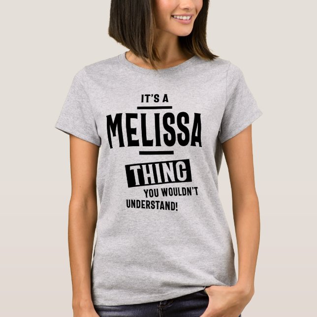 T-shirt Melissa Nom personnalisé Cadeau Anniversaire (Devant)
