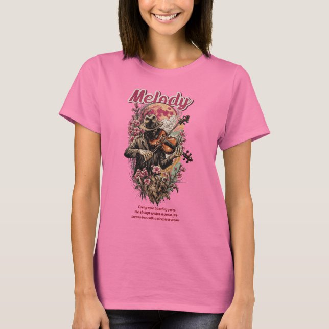 T-shirt Mélodie du Violon Artistique Ser de la Lune Sleepl (Devant)