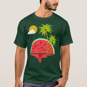 T-shirt Melon exotique Coucher de soleil Palmiers d'été Fr