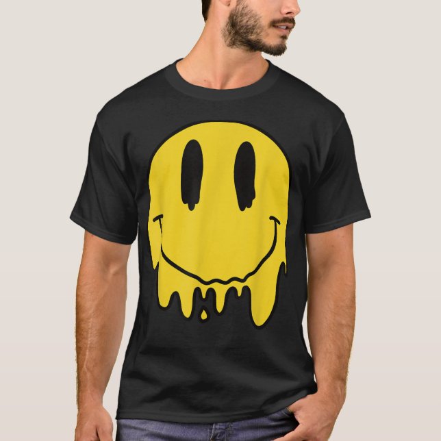 T-shirt Melting Jaune Sourire drôle Sourire Melted Driving (Devant)