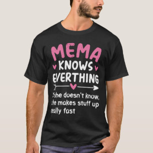 T-shirt Mema sait tout Vintage fête des mères grand-mère