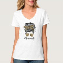 Memaw Life Messy Cheveux Bun Leopard Femmes