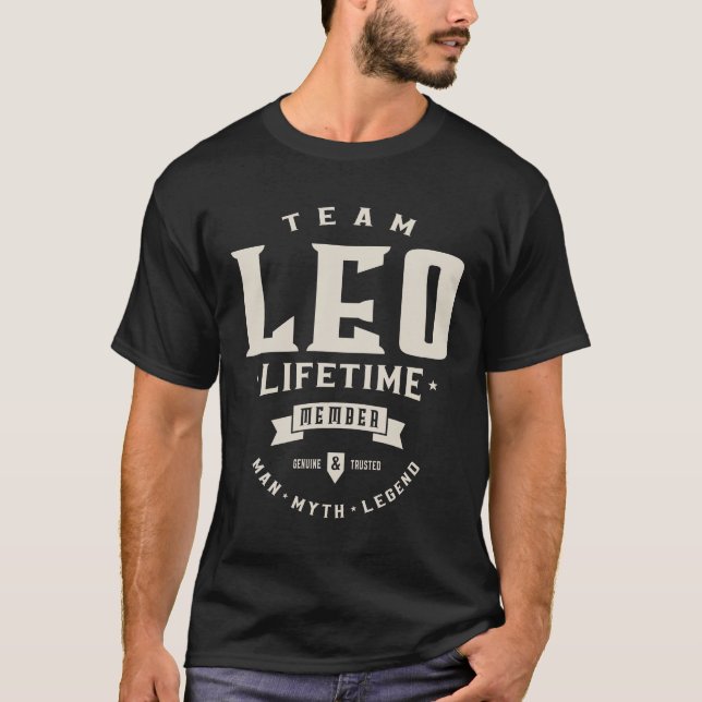 T-shirt Membre à vie de l'équipe Leo Nom personnalisé T-Sh (Devant)