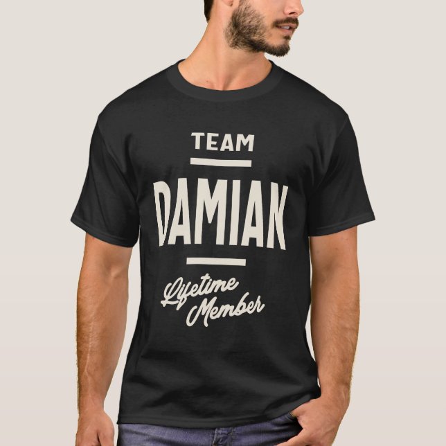T-shirt Membre de l'équipe Damian Lifetime - Nom Damian (Devant)