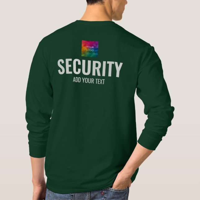 T-shirt Membre du personnel de sécurité Mens Long Sleeve M (Dos)