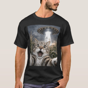 T-shirt Mème animal drôle de chat alien ufo pour hommes