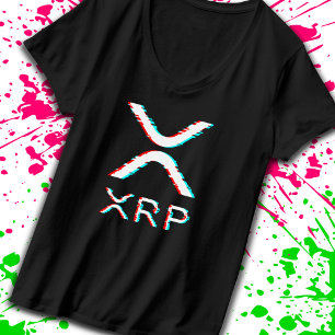 T-shirt Mème Crypto Devise XRP Glitch CryptoCurrency