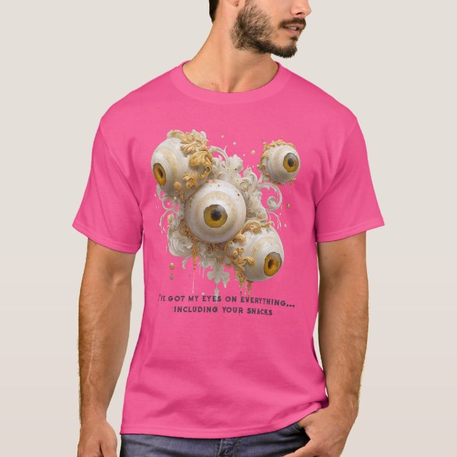 T-shirt mème de bureau. Surreal Baroque Eyeballs Gold (Devant)