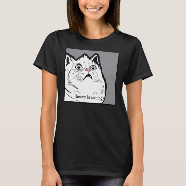 T-shirt Mème de chat à respirer lourd Gros animal Chonky (Devant)