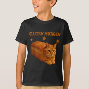 T-shirt Même de chat de pain drôle Graphique de Gluten Mor