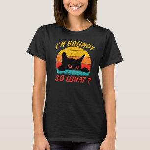 T-shirt Mème de chat en colère Je suis grincheux donc quel