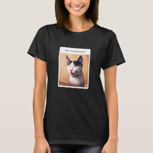 T-shirt Mème de chat quand je suis au parc à chiens