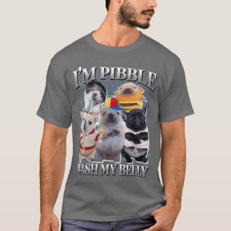 T-shirt Mème de chien Pibble drôle Brainrot Lave mon ventr