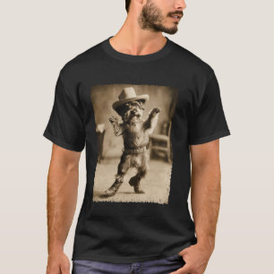 T-shirt Mème de chien Schnauzer Cowboy idiot Drôle
