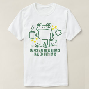 T-shirt Meme de chiots café grenouille amusant