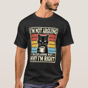 T-shirt Mème de citation drôle Blague Chat noir Humoristiq