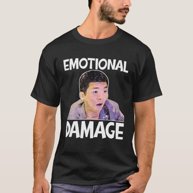 T-shirt Mème de dommages émotionnels mème mignon amusant C (Devant)