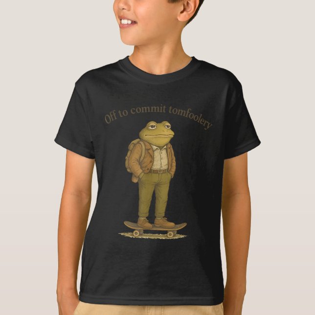 T-shirt Mème de grenouille drôle Humour sot foncé pour eng (Devant)