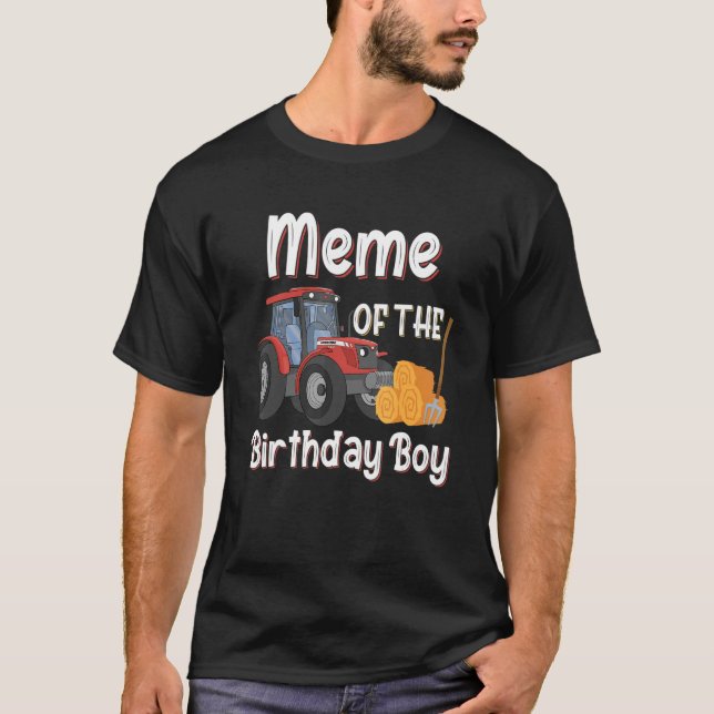 T-shirt Mème De L'Anniversaire Boy Farm Tractor Farmer Nai (Devant)