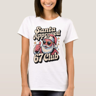 T-shirt Mème de Noël drôle 67 - Rétro Santa approuvé 67 