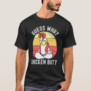 T-shirt Mème De Poulet Devine Ce Bouton De Poulet 1