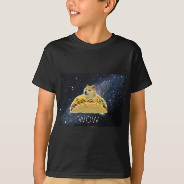 T-shirt meme de taco de l'espace de doge (Devant)