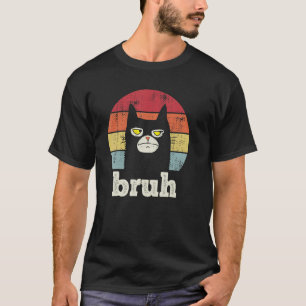T-shirt Mème disant Bruh avec chat Salutations Ados garçon