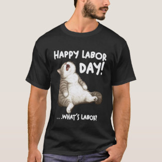 T-shirt Mème drôle de chat paresseux pour la fête du Trava