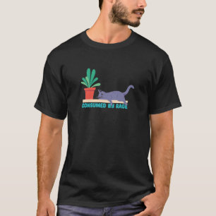T-shirt Mème drôle de rage me consume chat fatigué