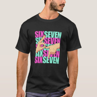T-shirt Mème drôle six sept rose bleu argot humour Gen Alp