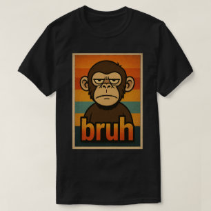 T-shirt Mème du singe grincheux « bruh » – Sarcasme rétro 
