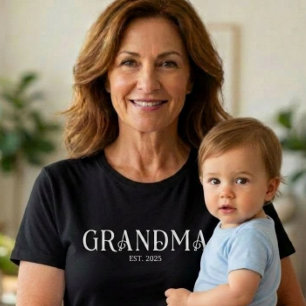 T-shirt Mémé Grand-Mère Établi Police Fun Moderne Blanche