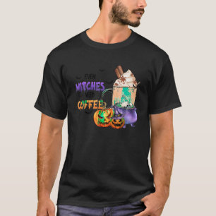T-shirt Même les sorcières ont besoin de café Halloween de