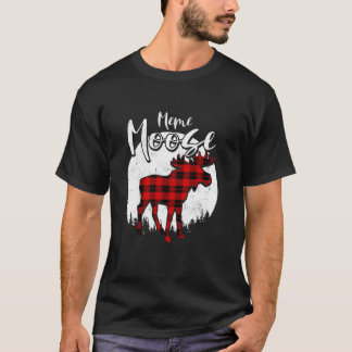 T-shirt Mème Moose Red Plaid Buffalo Correspondance famill