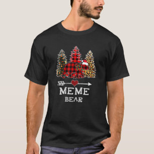 T-shirt Mème Ours Arbre de Noël Léopard Rouge Buffalo Fami
