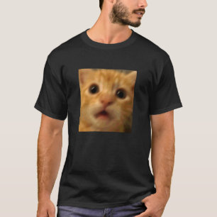 T-shirt Mémé Photo Flou Chat Chaton Orange Surpris Drôle