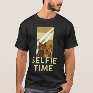 T-shirt Même temps pour un selfie u2013 Drôle duo chat chi