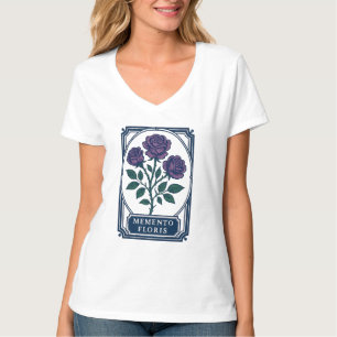 T-shirt Memento Floris - Linocut Rose gothique Imprimer