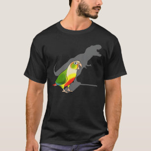 T-shirt Mèmes d'oiseaux amusants T-rex ombre verte Cheeked