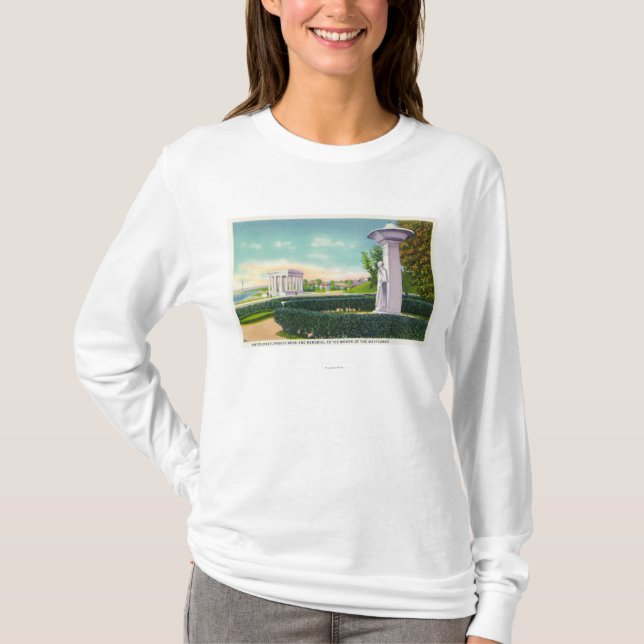 T-shirt Mémorial aux femmes de fleur printanière, vue de (Devant)