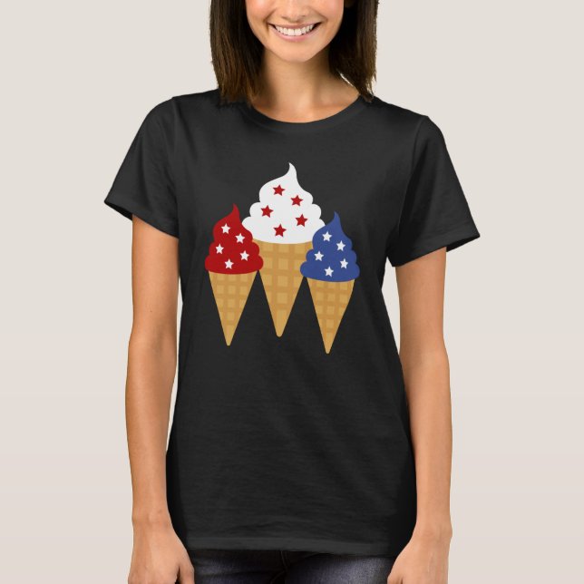 T-shirt Memorial Day 4 juillet Holiday Patriotic Ice Cre (Devant)