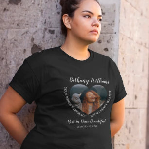 T-shirt mémorial de photo de coeur personnalisé mo