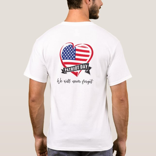 T-shirt Mémorial du 11 septembre - Nous n'oublierons jamai (Dos)