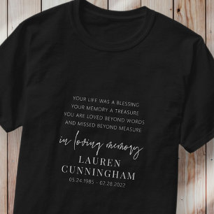 T-shirt Mémorial Moderne Élégant Simple Chic