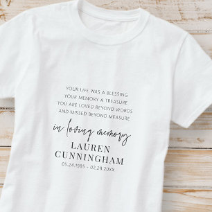 T-shirt Mémorial Moderne Élégant Simple Chic