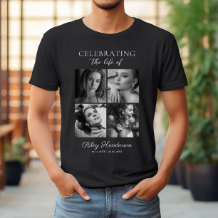 T-shirt mémorial noir 4 photos – Célébrer une vie