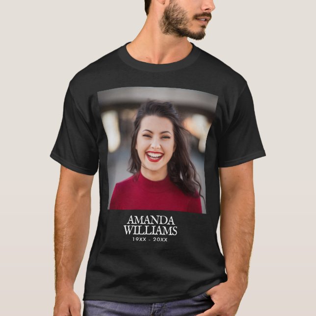 T-shirt Mémorial photo funéraire personnalisé (Devant)