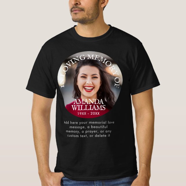 T-shirt Mémorial photo personnalisé (Devant)
